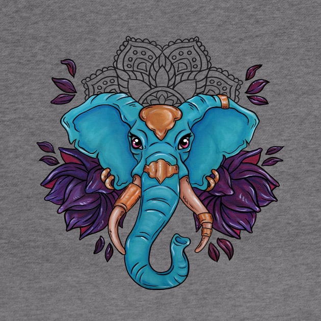 Haathi Mandala Elephant II by WildSkullflowerArt